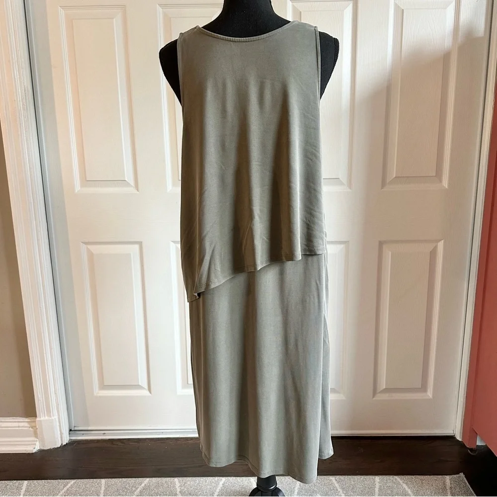Jessica Simpson Olive Green Sleeveless Nursing Maternity Dress
